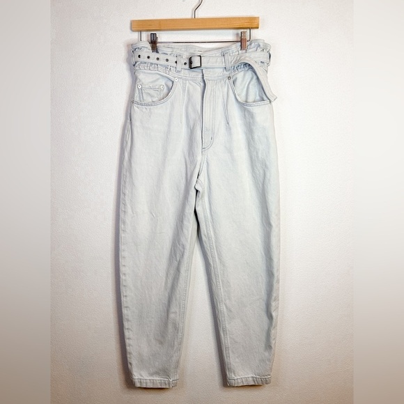 Agolde High Rise White and Blue Jeans Relaxed Fit - Picture 5 of 16